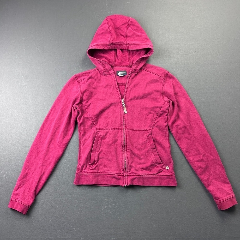 Mountain Equipment Co-Op Women's Size XS Pink Zip Hoodie Organic Cotton Outdoor